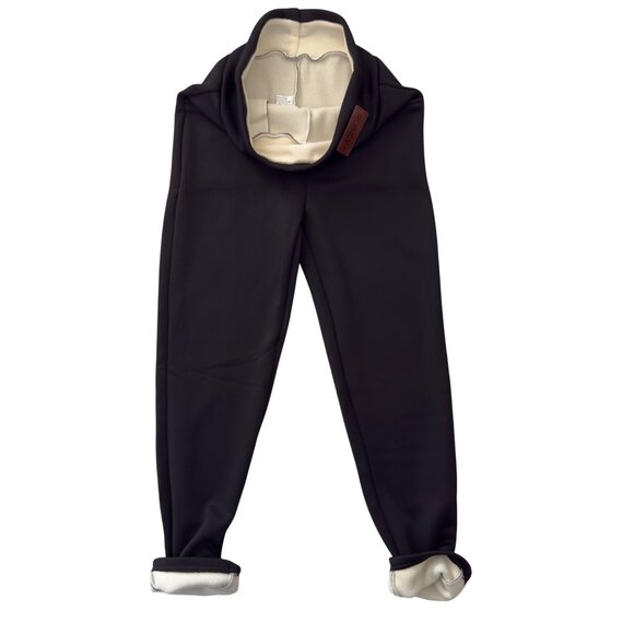 Fleece Lined Leggings Size Large Black High Rise Pockets Winter Warm Athleisure - Picture 4 of 8